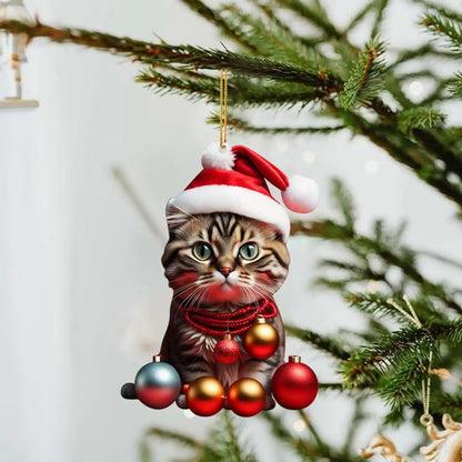 🎄10 bucăți😻Pisică ornament pentru pomul de Crăciun✨Ornamente pentru pisici suspendate