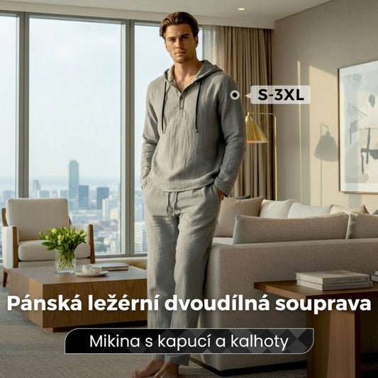 💥Pánská volná mikina s kapucí a kalhoty, 2dílná sada