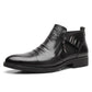 👞Cizme bărbătești din piele cu închidere cu fermoar dublu și vârf ascuțit