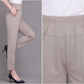 Solid Color Elastic Waist Ankle Pants with Pockets（50% OFF）