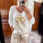 💝Set de pantaloni cu paiete și top din foiță de aur Devil's Eye