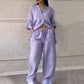 Set cămașă și pantaloni cu nasturi din două piese pentru femei