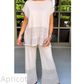 Set de două piese de culoare solidă pentru femei, cu mânecă scurtă și pantaloni