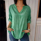 💝Casual respirabil culoare solidă V-Neck Top
