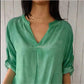 💝Casual respirabil culoare solidă V-Neck Top
