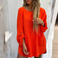 Roll Sleeve Femei culoare solidă Loose Top
