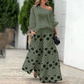 🌸 Set de două piese cu imprimeu geometric lejer casual pentru femei🍀