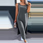 Rochie de culoare solidă de lungime medie pentru femei, cu design decupat în spate