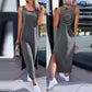 Rochie de culoare solidă de lungime medie pentru femei, cu design decupat în spate