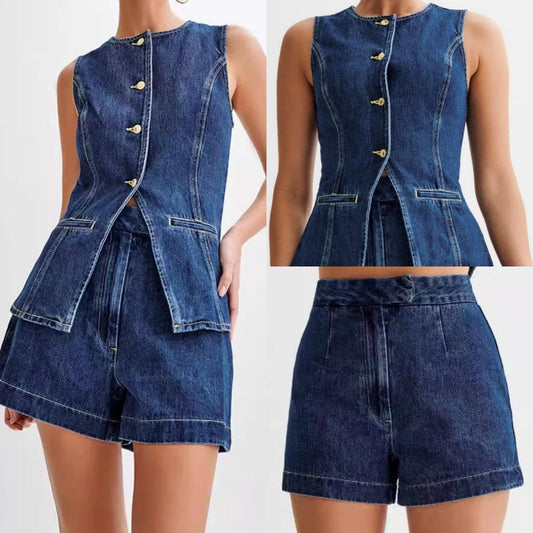 💕Ladies Casual Denim Set din două piese