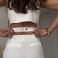 Set din două piese pentru femei: vestă fără mâneci și pantaloni cu picioare largi