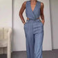 Set din două piese pentru femei: vestă fără mâneci și pantaloni cu picioare largi