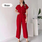💖Femeii V-Neck cu mânecă scurtă Casual Jumpsuit