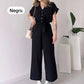 💖Femeii V-Neck cu mânecă scurtă Casual Jumpsuit