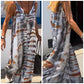 Moda de vară a femeilor fără mâneci V-Neck rochie lungă