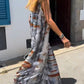 Moda de vară a femeilor fără mâneci V-Neck rochie lungă