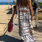 Moda de vară a femeilor fără mâneci V-Neck rochie lungă