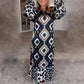 💖Rochie cu mânecă lungă tipărită Casual Bohemian pentru femei