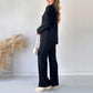 Set din două piese pentru femei Comfort Ribbed Knit Slit