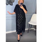 Rochie neagră elegantă cu gât în V pentru femei cu jachetă neregulată Set din două piese