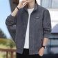 Bărbați Casual termică căptușită Corduroy Zipper Jacket cu Stand guler