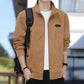 Bărbați Casual termică căptușită Corduroy Zipper Jacket cu Stand guler