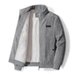 Bărbați Casual termică căptușită Corduroy Zipper Jacket cu Stand guler