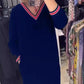 Women's Casual Knitted V-Neck Dress