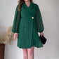 📦Livrare gratuită📦👗Rochie Define pentru femei cu talie plisată și guler evazat