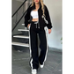 🔥 Jachetă cu fermoar cu dungi pentru femei și pantaloni casual 2-Piece Set