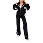 🔥 Jachetă cu fermoar cu dungi pentru femei și pantaloni casual 2-Piece Set