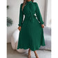 Rochie midi pentru femei cu talie înaltă, pliuri și curea