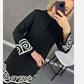 📦Livrare gratuită📦Rochie cu mânecă lungă cu model abstract