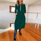 【S-4XL】💖Rochie casual de culoare solidă pentru femei cu gât rotund și buzunare