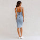 👗Rochie denim cu decolteu ascuțit!