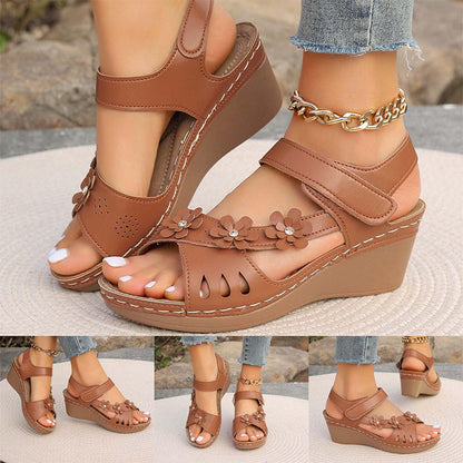 💖Doamnelor Elegant Floral Slope Bottom Sandale👡