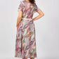 💞 Rochie de vis cu flori abstracte（Include curea）