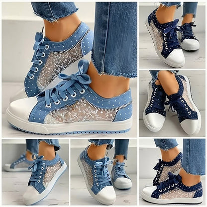 Femei Casual Flat rotund Toe Lace Up Low Top Pantofi