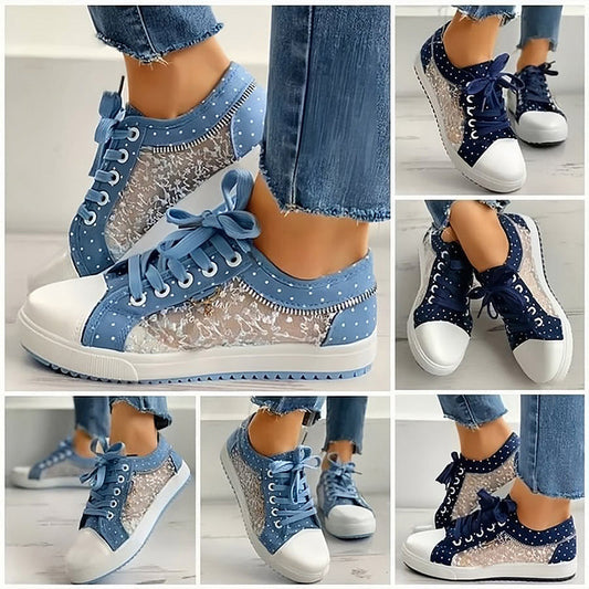 Femei Casual Flat rotund Toe Lace Up Low Top Pantofi