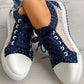 Femei Casual Flat rotund Toe Lace Up Low Top Pantofi