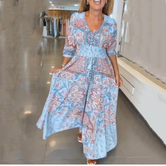 💝Rochie lungă elegantă cu cordon floral pentru femei
