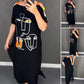 🌸Rochie cu mânecă scurtă imprimată la modă pentru femei