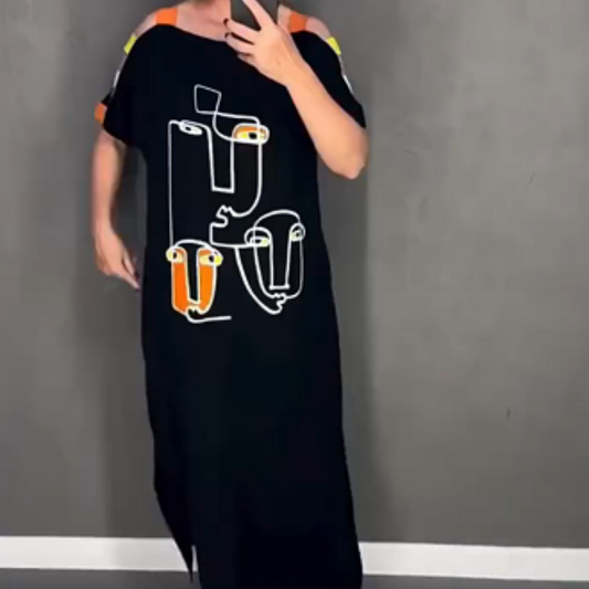 🌸Rochie cu mânecă scurtă imprimată la modă pentru femei