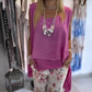 🌸 Top fără mâneci pentru femei  +Pantaloni imprimați Set din două piese