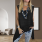 🌸 Top fără mâneci pentru femei  +Pantaloni imprimați Set din două piese