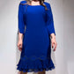 💝Rochie elegantă cu decolteu rotund și tiv cu volane