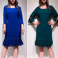 💝Rochie elegantă cu decolteu rotund și tiv cu volane