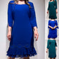 💝Rochie elegantă cu decolteu rotund și tiv cu volane