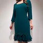 💝Rochie elegantă cu decolteu rotund și tiv cu volane