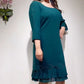 💝Rochie elegantă cu decolteu rotund și tiv cu volane